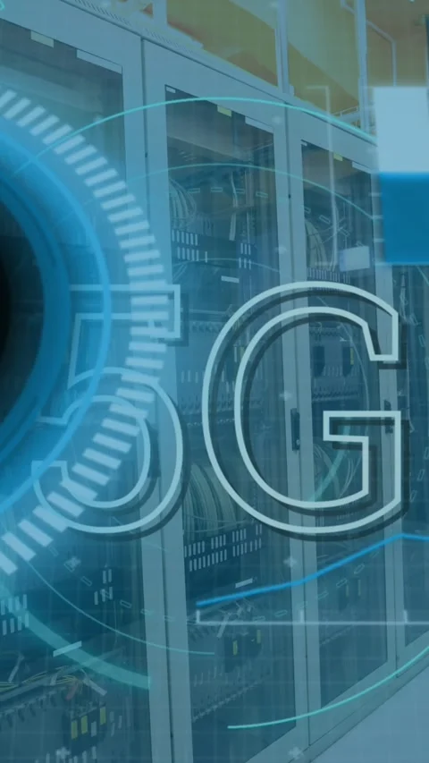 Animation of digital interface over server room Stock Footage 344783017