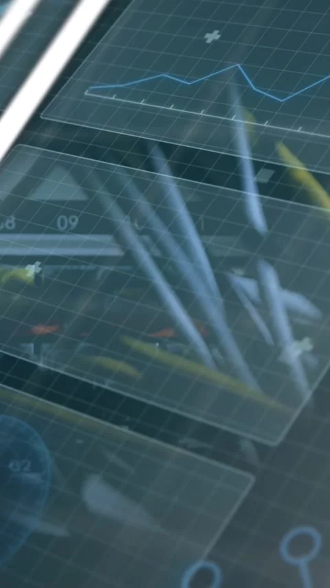 Animation of digital interface with scan scoping over black background Stockbeeldmateriaal 322728587