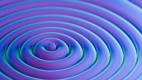 Animation of a digital landscape made of purple and blue rings that resemble a Stock Footage 283301698