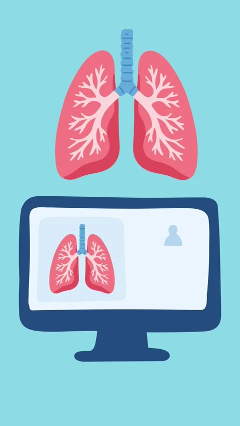 Animation of digital lung diagnostics with anatomical image Stock Footage 340956469