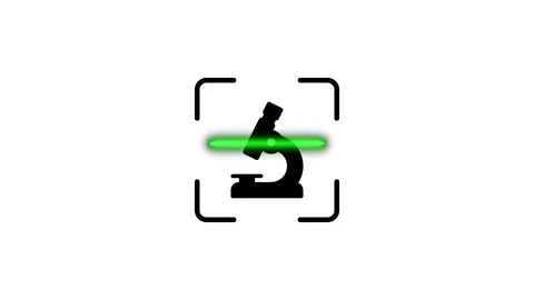 Animation of digital microscope scanning icon symbol representing scientifi.. 스톡 동영상 346498552