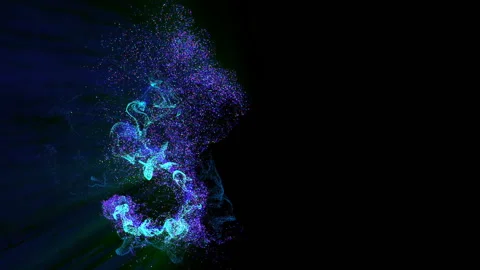 Animation of the digital model of the number eight with the noise smoke effect. Stock Footage 172489377