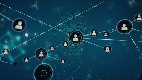 Animation of digital molecules, human anatomy, music and phone icons Stock Footage 316217352