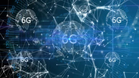 Animation of digital network connections and 6G technology with globe Stock Footage 305731090