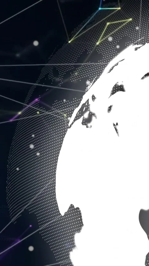 Animation of digital network connections and data visualization over stylized Stock Footage 344244622