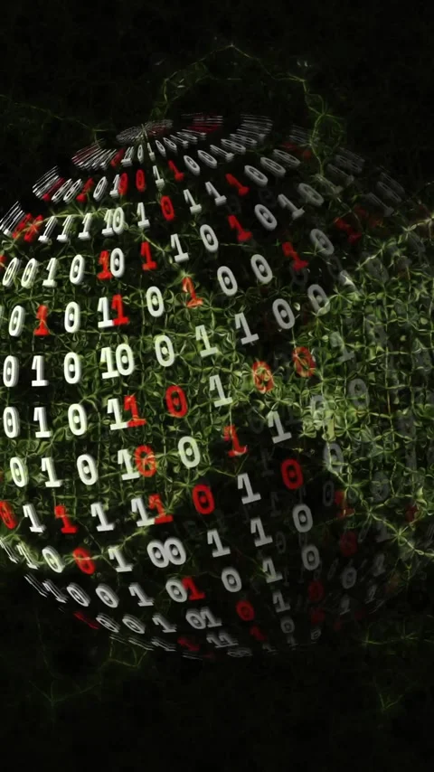 Animation of digital network connections forming binary code sphere in tech Stock Footage 319727072