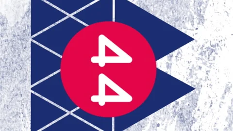 Animation of digital online icon with numbers over blue triangles and distressed Stock Footage 313445185