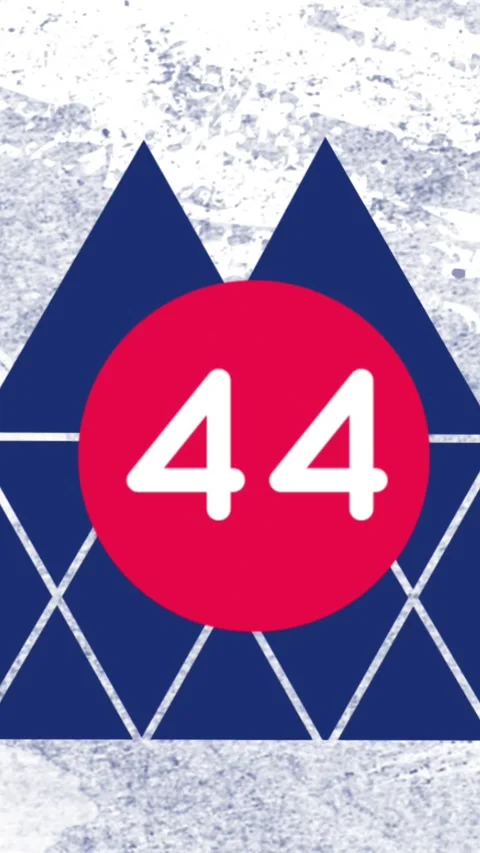 Animation of digital online icon with numbers over blue triangles and distressed Stock Footage 322084817