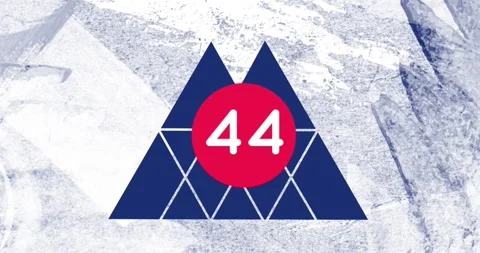 Animation of digital online icon with numbers over blue triangles and distressed Stock Footage 326625631