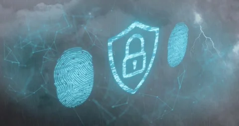 Animation of digital padlock over data processing and globe Stock Footage 325774100