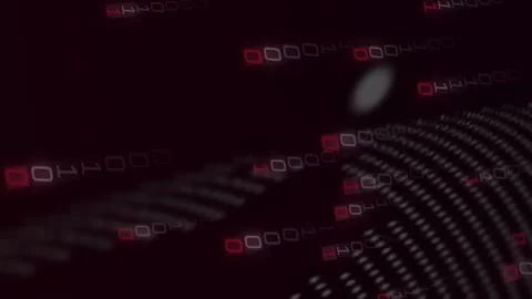 Animation of digital patterns and binary code forming abstract technological Stock Footage 313459459