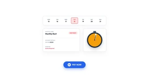 Animation of a digital payment confirmation with a stopwatch timer 4K Stock Footage 340154126