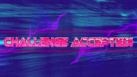 Animation of digital pink challenge accepted with lines against programming Stock Footage 329288825