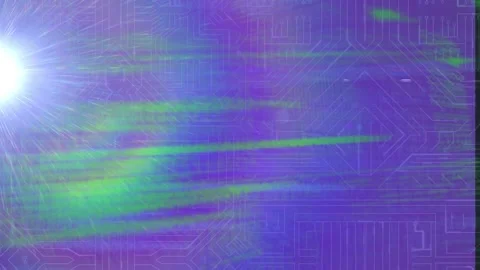 Animation of digital programming code and grid pattern and light moving over Stock Footage 202331789