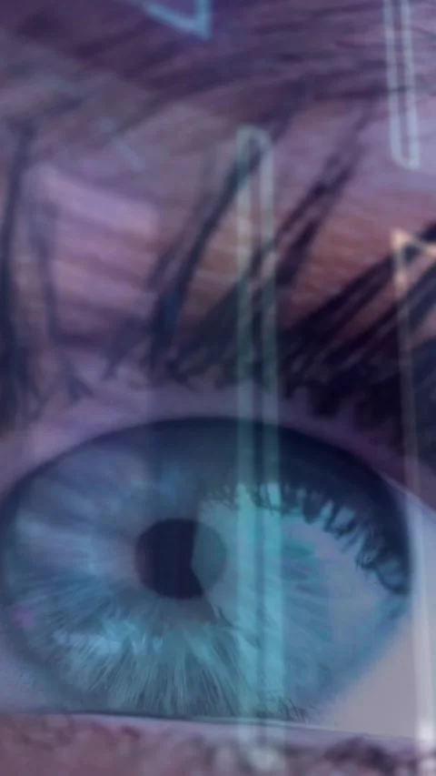 Animation of digital screen with data processing over eye of caucasian woman Vídeos de archivo 342600147