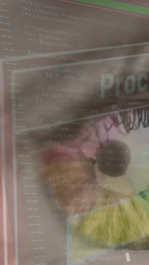 Animation of digital screen with data processing over eye of caucasian woman Stock Footage 342600199