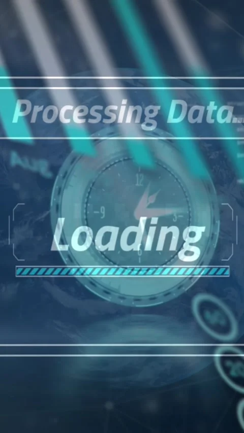 Animation of digital screen with data processing over eye of caucasian woman Vídeos de archivo 342612476