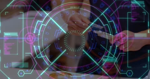 Animation of digital screen over hands o... | Stock Video | Pond5