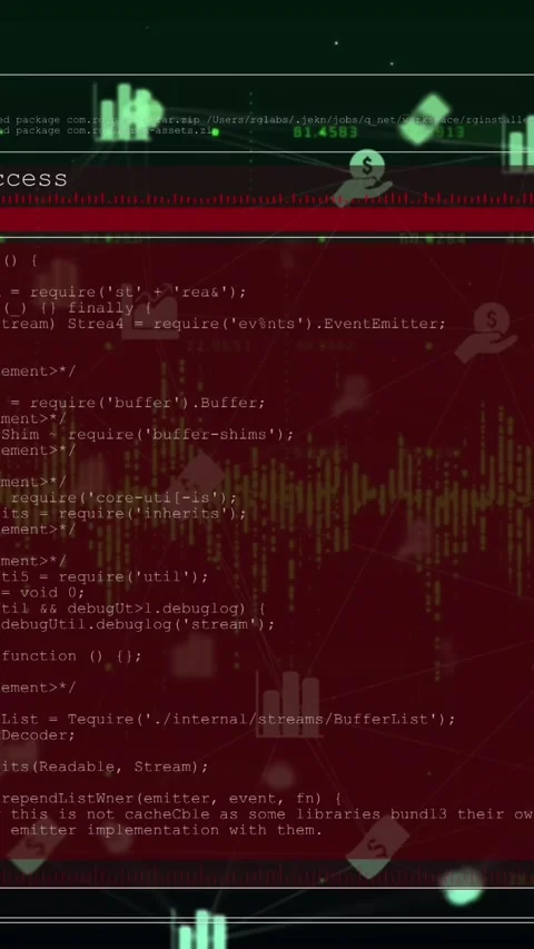 Animation of digital screen with programming languages over multiple icons Stock Footage 321625293