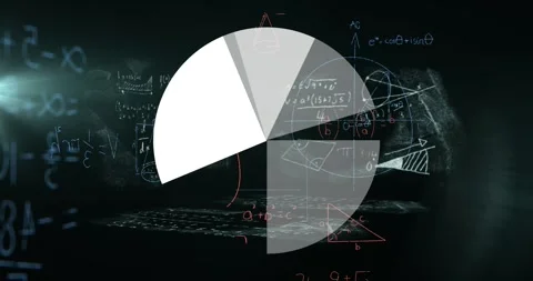 Animation of digital screen with scientific data, graphs and math formulas on Stock Footage 330341818