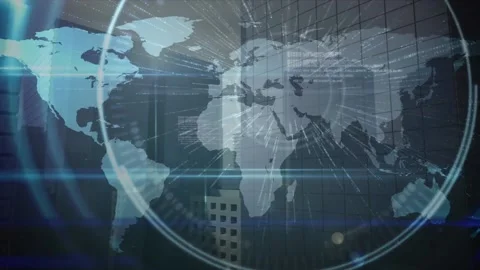 Animation of digital screen with world m... | Stock Video | Pond5