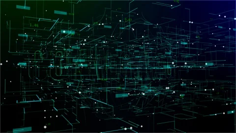 Animation of digital space with 'Connecting' text 動画素材 106018958