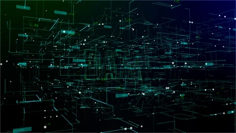 Animation of digital space with 'Data' text Stock Footage 106019202