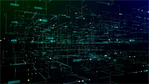 Animation of digital space with 'Digital' text Video stock 106019325