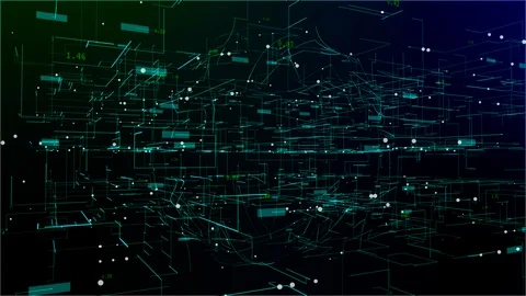 Animation of digital space with mesh cloud of connections Video stock 106014033