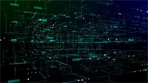 Animation of digital space with 'Security' text Stock Footage 106020800