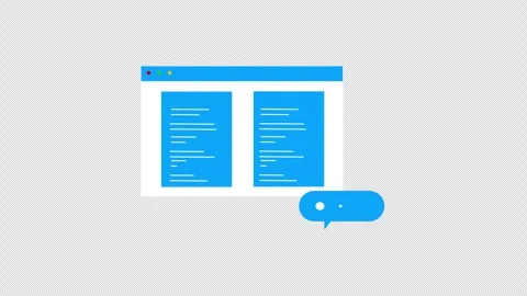 Animation digital workspace featuring a split computer window displaying co.. Stock Footage 310644343