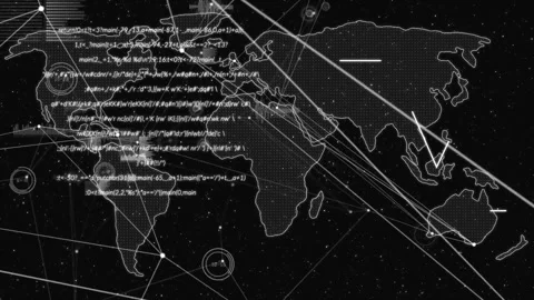 Animation of digital world map showing n... | Stock Video | Pond5