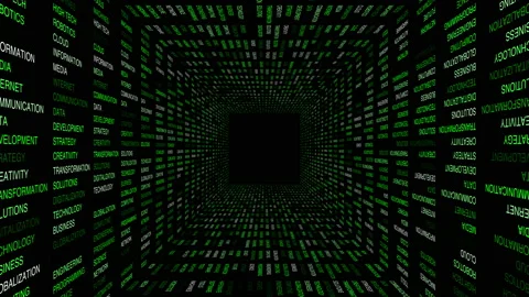Animation digitalization tunnel, green Stock Footage 159069231