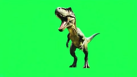 Animation dinosaur isolate on green background. Stock Footage 283421544