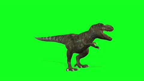 animation -Dinosaurs Walking On Green Sc... | Stock Video | Pond5