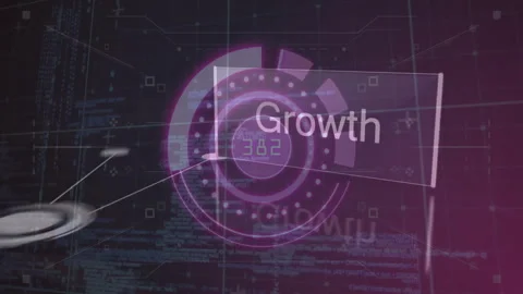 Animation displaying growth and 404 error in futuristic digital interface Stock Footage 305010012