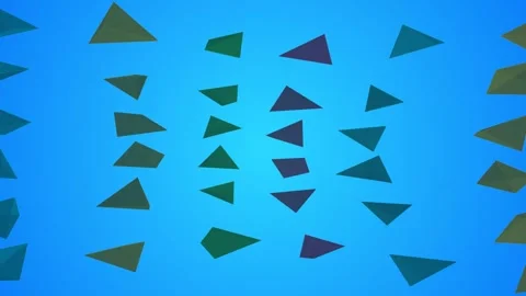 Animation displaying rows of vibrant semi-transparent triangles Vidéo 338387974