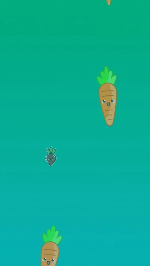 Animation of diverse cartoon vegetables floating on green background Stock Footage 344244446