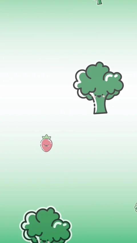 Animation of diverse cartoon vegetables floating on light green background Stock Footage 344244449