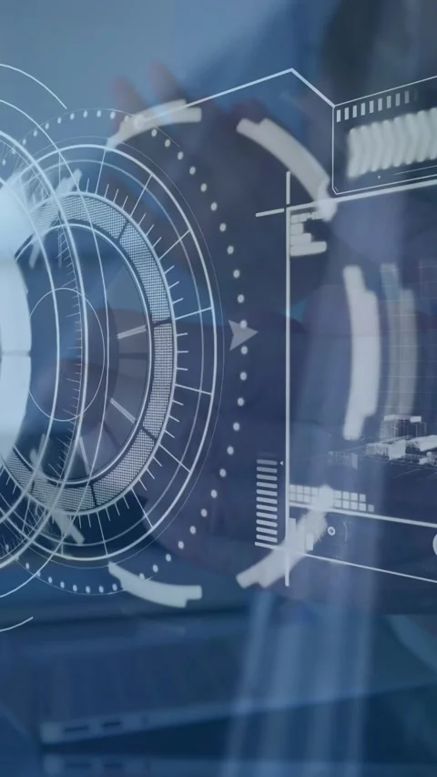 Animation of diverse data on digital screen over hands of businesspeople Stock Footage 343027835