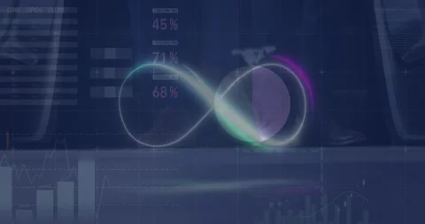 Animation of diverse data processing on black digital space Stock Footage 329511233