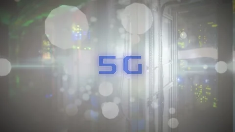 Animation of diverse scientific data on over city computer servers Stock Footage 330336764