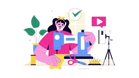 Animation of DIY Craft Workshop Vector Illustration Stock Footage 313720068