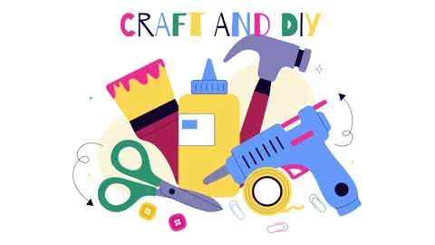 Animation of DIY Craft Workshop Vector Illustration Stock Footage 313720113