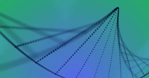 Animation of dna and data processing over blue background Stock Footage 330175612