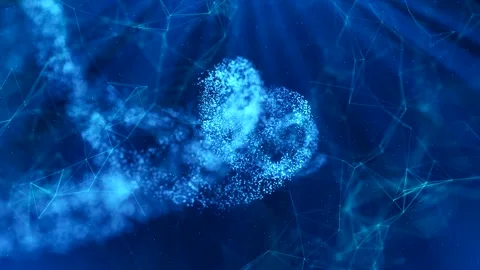 Animation of DNA construction from debrises. Science animation. Genom futuristic Stockbeeldmateriaal 241796613