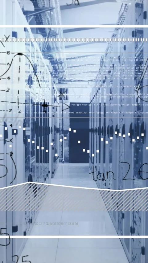 Animation of dna, data processing over computer servers Stock Footage 343682401
