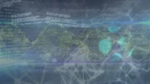 Animation of dna helix with dots forming triangles, programming language and Stock Footage 209937536