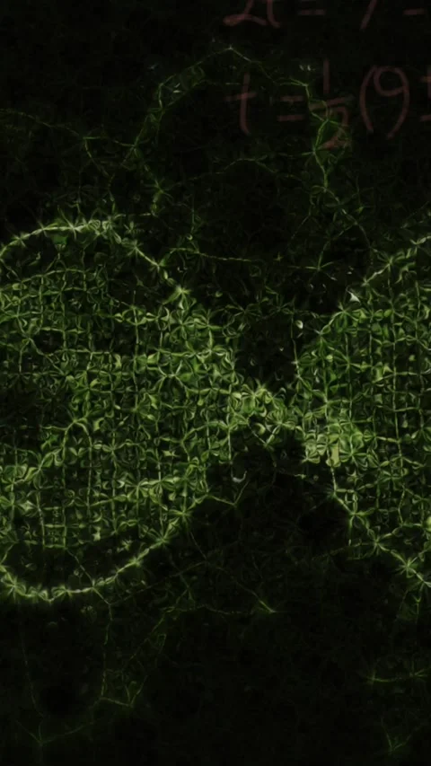 Animation of dna helix with mathematics formulas and geometry angles over black Video stock 322559217