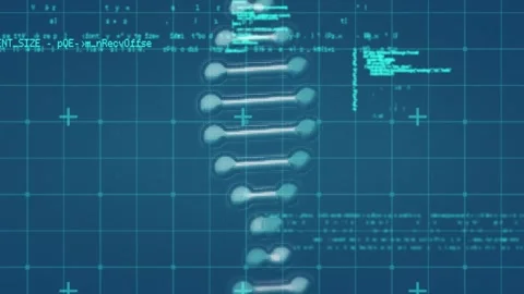 Animation of dna over data processing on navy background Stock-Footage 329769550